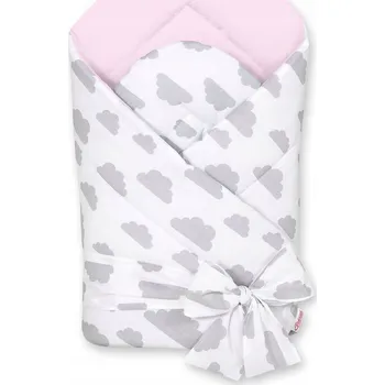 Zavinovačka OBOUSTRANNÁ ZAVINOVAČKA PRO MIMINKA MĚKKÁ SE ZAVAZOVÁNÍM - OBLÁČKY ŠEDÉ