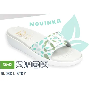 Dámská zdravotní obuv Santé SI/03C dámské pantofle Lístky Barva: Zelená, Velikost: 37, Stélka: Reflexní