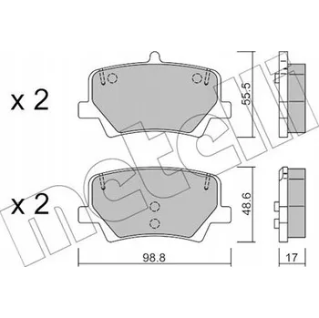 Brzdová destička Metelli 22-1187-0 Sada brzdových destiček, kotoučové brzdy