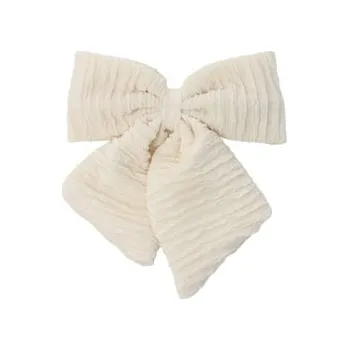 Solida patentní spona s mašlí, krémově bílé Sponky do vlasů