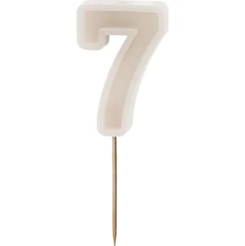 Dortová svíčka Svíčka na dort číslo 7 teplá šedá