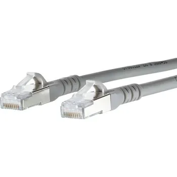 Datový kabel Metz Connect 1308453033-E RJ45 síťové kabely, propojovací kabely CAT 6A S/FTP 3.00 m šedá s ochranou 1 ks