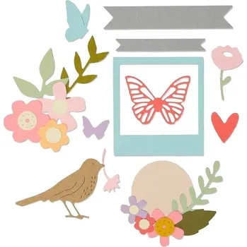 Kancelářská technika Sizzix 662679 Řezací šablona Květinový banner 27 ks