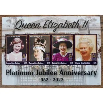Poštovní známka PAPUA NEW GUINEA ** aršík 4ZN, QEII., platinové výročí, r .2022