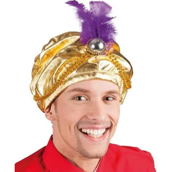 Karnevalový doplněk Boland Turban sultán zlatý 54-62 cm