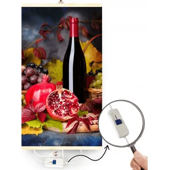 Infrazářič InfraComfort dekorativní infračervený nástěnný ohřívač 100x60 cm - různé motivy Motiv: zátiší s ovocem a vínem