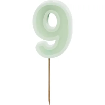 Dortová svíčka Svíčka na dort číslo 9 zelená