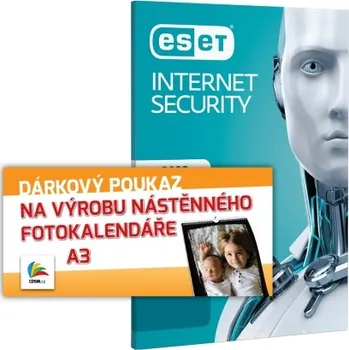 Antivir ESET Internet Security + DÁREK Nástěnný kalendář A3 SWIS-NK