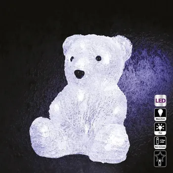 Vánoční dekorace Fééric Lights and Christmas Světelná vnější dekorace, akrylátový medvídek, 16 LED