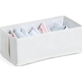 Úložný box Zeller Present Organizér na spodní prádlo, WHITY, obdélník s 6 přepážkami, 15x30x11