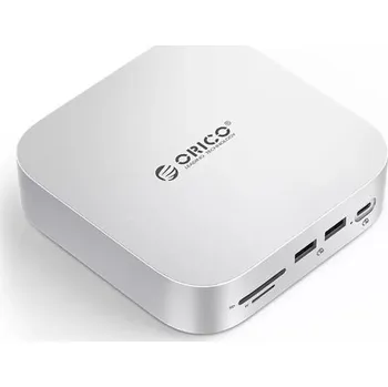 USB hub Orico | Orico MiniLink 9in1 USB-C HUB adaptér / dokovací stanice s HDD/SSD, stříbrná