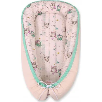 Hnízdečko pro miminko Hnízdečko pro miminko, ohrádka zavinovačka Premium BOBONO - sovičky krémově růžová Bobono