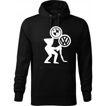 Pánská mikina Mikina s kapucí pánská D217 BMW VS VW AUTO černá vel 3XL
