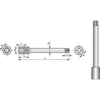 Závitořezný nástroj Nástavec na závitníky, 241151, 6,2 - L=120 mm Pro záv. M11