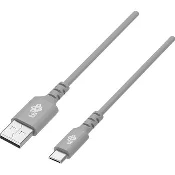 Datový kabel Silikonový kabel USB–USB‑C 1 m, šedý, Quick Charge