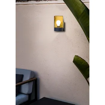 Venkovní osvětlení KILA nástěnná lampa, tmavě šedá, jantarová - FARO
