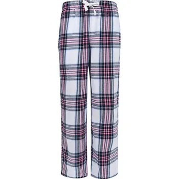 Dívčí oblečení SF Minni Dětské kostkované flanelové kalhoty na lenošení Barva: Bílá-růžová kostičky, Velikost: 11/12 let SM83
