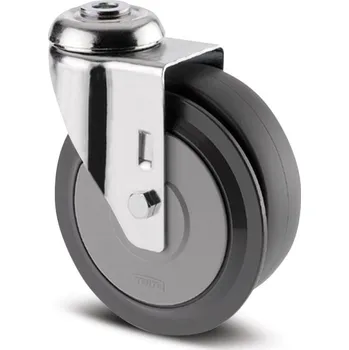 Pojezdové kolečko TENTE KOLEČKA Kolečko pro nákupní vozíky 125mm, s brzdou, otvor pro čep, 2875ZIP125P30-13 Pravé