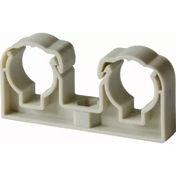 Objímka na žárovku Příchytka dvojitá se třmenem 2x20mm šedá UNI