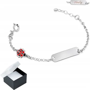 Náramek STŘÍBRNÝ NÁRAMEK PRO DÍVKU 925 BERUŠKA GRAVÍROVÁNÍ 14-17 CM