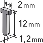 hřebíky, balení 1000ks, 12mm, 2,0x0,52x1,2mm