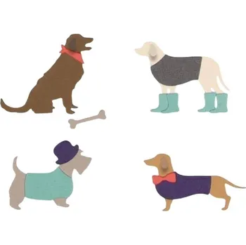 Kancelářská technika Sizzix 662592 Řezací šablona Oblečené pejsky 10 ks