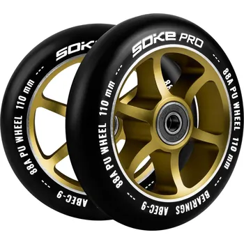 Kolečko ke koloběžce SOKE 803204 Kolečka na koloběžku 110 mm zlatá, 2 ks