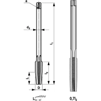 Závitořezný nástroj M16 Závitník maticový NO, 2N, PN 8/3070, 223070NO