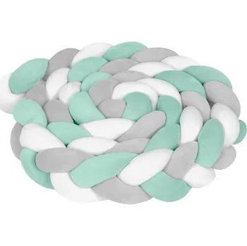 Dětská postýlka Ricokids 722102 Ochranný mantinel do postýlky 3 m, mátově šedý