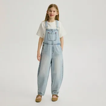 Dívčí oblečení Reserved - Džínové kalhoty s laclem - modrá - 295HN-50J - 295HN-50J-122