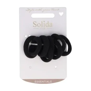 Solida gumičky do vlasů černé, vroubkované, 8 ks Gumička do vlasů