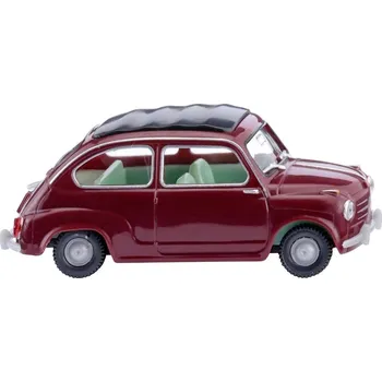 Modelová železnice Wiking 009908 H0 model osobního automobilu Fiat 600, vínově červená