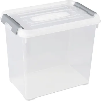 Úložný box Curver 243859 Úložný box, HANDY, stohovatelné, (d x š x v) 294 x 194 x 254 mm, transparentní, stříbrná, 1 ks