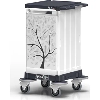 Úklidový vozík TTS Italy Vozík pro rozvoz léků Magic Art 00S Barva: kapok, Zásuvky: bez, Boční vaničky: bez