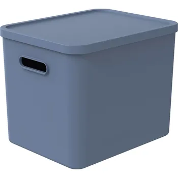 Úložný box Rotho Úložný box, rovný s víkem, 27l, modrá ALBU LIGHT, 37x29x30