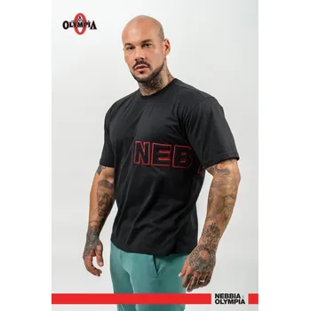 Pánské oblečení Nebbia Tričko s krátkým rukávem DEDICATION 709 - black - L