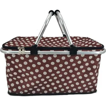 HAPPY GREEN Košík kempingový skládací 48x24x28cm Al+polyester mix dekorů