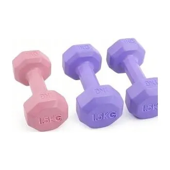 Cementové činky 1,5 kg x 2 – barevné fitness činky pro domácí cvičení