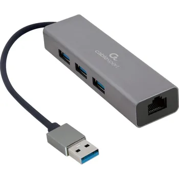 USB hub Gembird USB-A/LAN, 3x USB 3.0