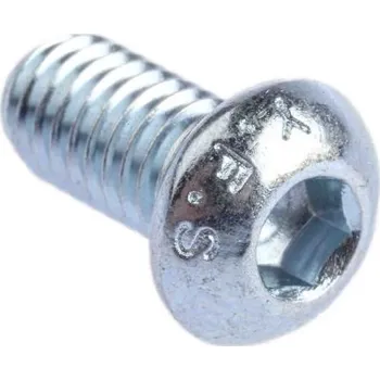 Šroub Šroub s vnitřním šestihranem Ocel hlavice Vypouklý s vnitřním šestihranem M6 12mm Leskle pozinkovaný 1mm