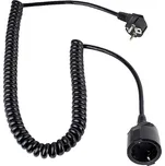 AS Schwabe 70425 napájecí prodlužovací kabel, černá, 4 m, spirálový kabel