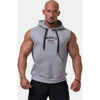 Pánské tílko NEBBIA Golden Era ragtop s kapucí šedá L