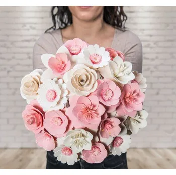 umělá květina Malá dřevěná vonící kytice růžová