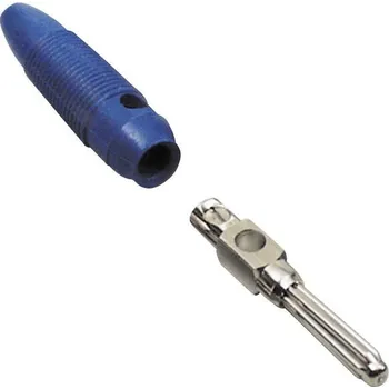Krokosvorka TRU COMPONENTS banánkový konektor zástrčka, rovná Ø pin: 4 mm modrá 100 ks