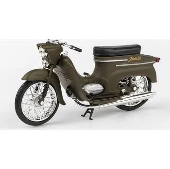 Hračka Jawa 50 Pionýr typ 20 1967 Zelená Vojenská motorka 1:18 Abrex Jawa 50 Pionýr typ 20 1967 - kovový model motorky