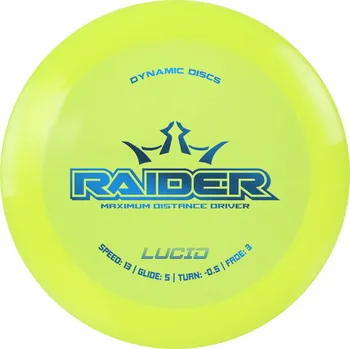 Dynamic Discs RAIDER Lucid Barva: Červená - transparentní se třpytkami, Váha: 173 g