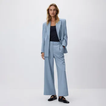 Dámské kalhoty Reserved - Kalhoty s příměsí viskózy - modrá - 186IS-55X - 186IS-55X-S