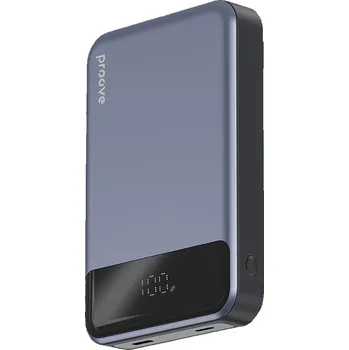 Powerbanka Proove - powerbanka Hoodman (PBH120010003) - Type-C, Lightning, magnetická, s LED displejem, Qi, 20 W, 10000 mAh - šedá