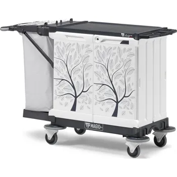 Koš na prádlo TTS Italy Vozík na čisté a špinavé prádlo Magic Art 21S Barva: kapok, Vybavení: 1ks police a 2ks zásuvka 10l