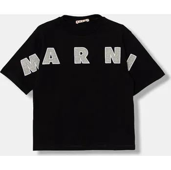 Chlapecké tričko Dětské bavlněné tričko Marni MT303F T-SHIRT M01733.M00RF černá 99X, vel. 164